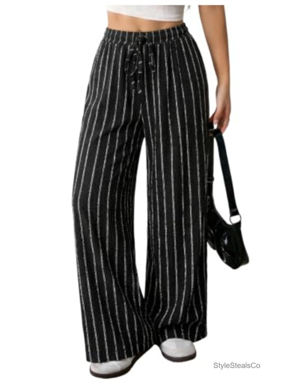 Striped Wide Leg Palazzo Pants for Women Summer Trousers